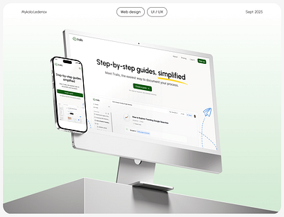 Trails – Website & App Interface ai tool clean cro dashboard hero homepage landing landing page minimal popular ui ux uxui web app web application website