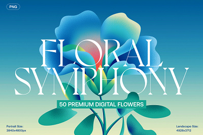 50 Digital Flower Image Collection background branding digital floral flower illustration
