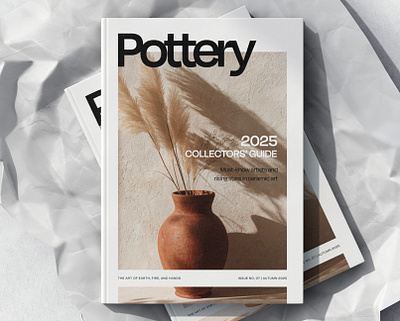 Pottery Magazine Cover Design book branding clay contemporary cover graphic design logo magazine photography pottery print typography