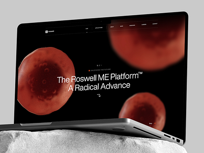 The Roswell Biotechnologies website biologyvisualization biotechnology biotechwebaesthetic biotechwebdesign brandtypography designinspiration elegantdesign elegantwebaesthetic moleculevisualization roswellbiotechnologies techstory webdesign