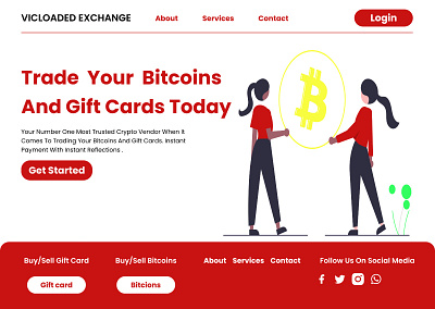 A landing page bitcoin crypto currency dailyui giftcard landing page product design