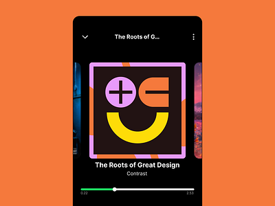 Contrast Podcast Thumbnail branding geometric logo mark playful podcast smiley face typography