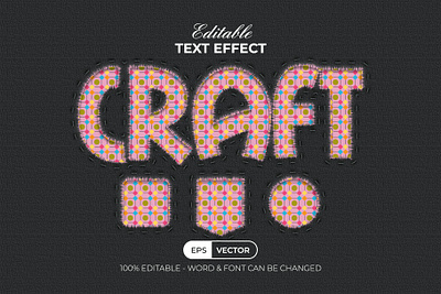 Craft Text Effect Stitch Style art craft design editable effect fabric font jeans letter lettering modern pattern stitch text type typography