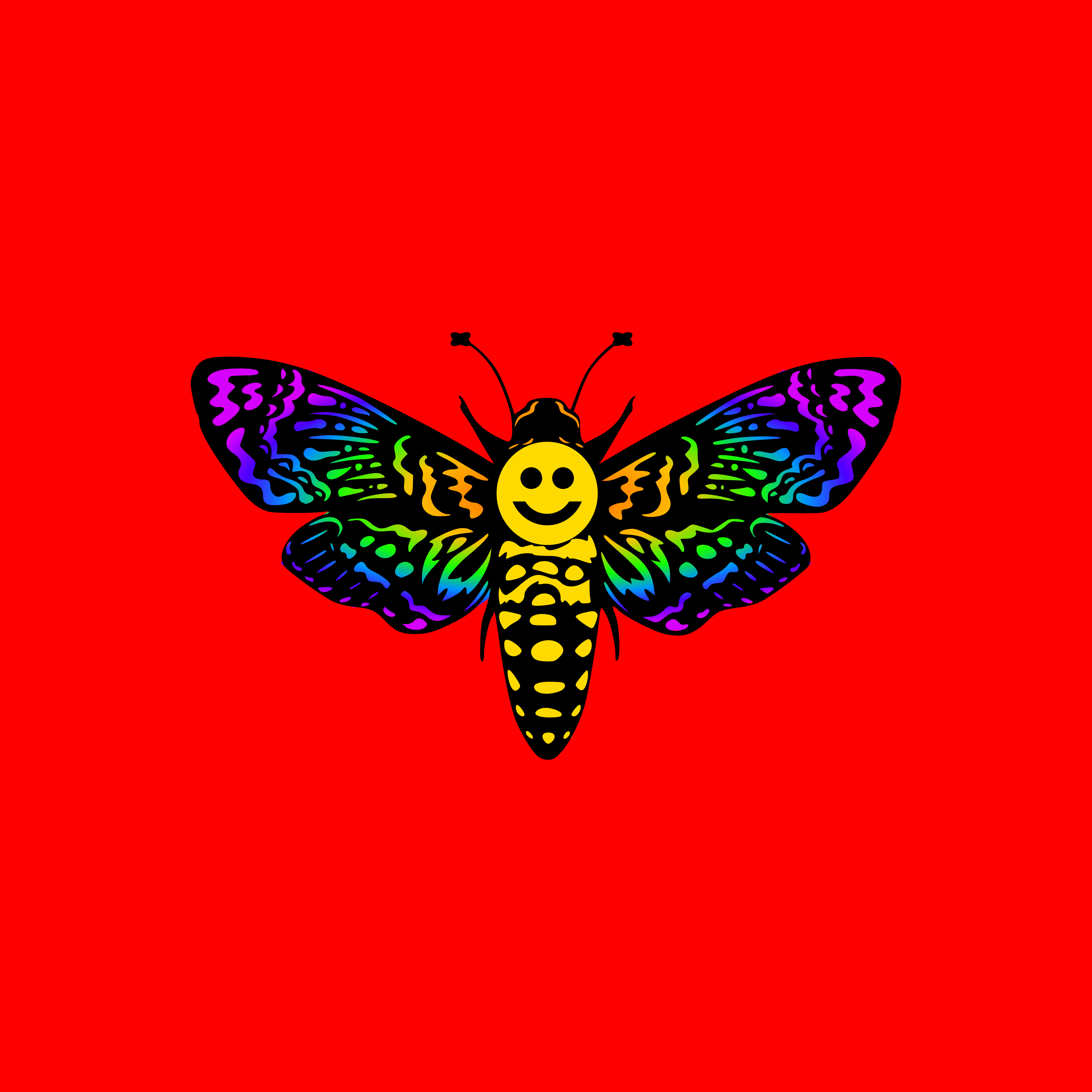Aceeeed... acid house moth doodle illustration shunte88 vector