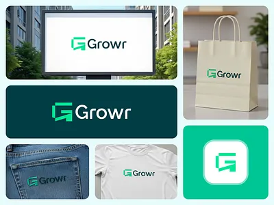 Growr - Startup Logo & Branding Design arrow logo brand brandidentity branding business logo design g logo grow up growing logo growth logo letter g logo logo branding logo design logodesign startup logo