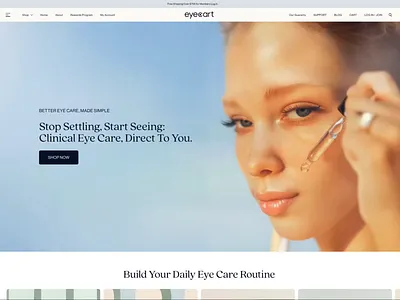 Eyecart Shopify Website brand identity branding creative concept design eye eye animation eye care eye logo eyecart graphic design grid logo logo logo animation logo design logo structure medical minimalist wordmark ophthalmologist retail logo sans serif