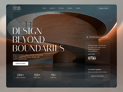 Novare Studio Website architecture website clean ui corporate website creative design design studio dribbble hero section design landing page minimal design professional web design typography ui ui inspiration uidesign ux uxdesign web webdesign website