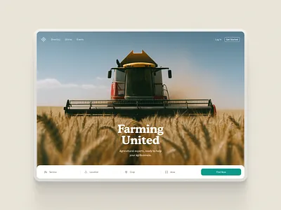 Hero Section + Search bar clean design farming filter finder interface layout minimal product design search search bar search engine search engine search portal ui ux visual design web website
