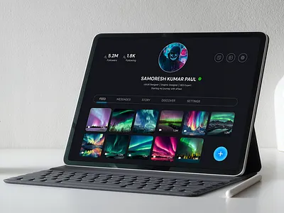 Modern Social Media Profile UI Design | Dark Mode modern ui