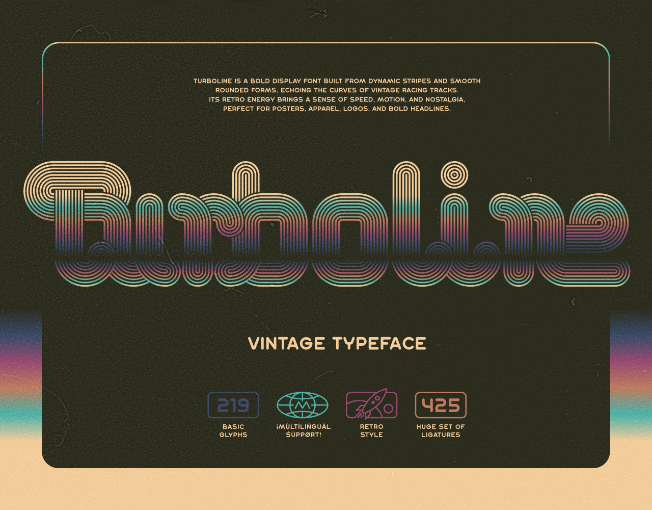 Turboline Vintage Font alphabet branding design font illustration lettering lines old school retro type typeface typography ui vintage