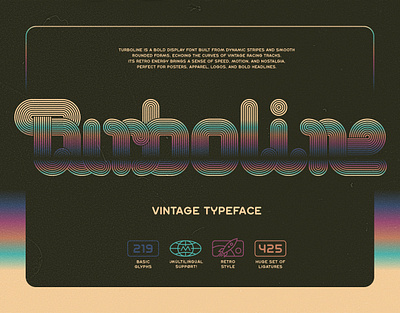 Turboline Vintage Font alphabet branding design font illustration lettering lines old school retro type typeface typography ui vintage