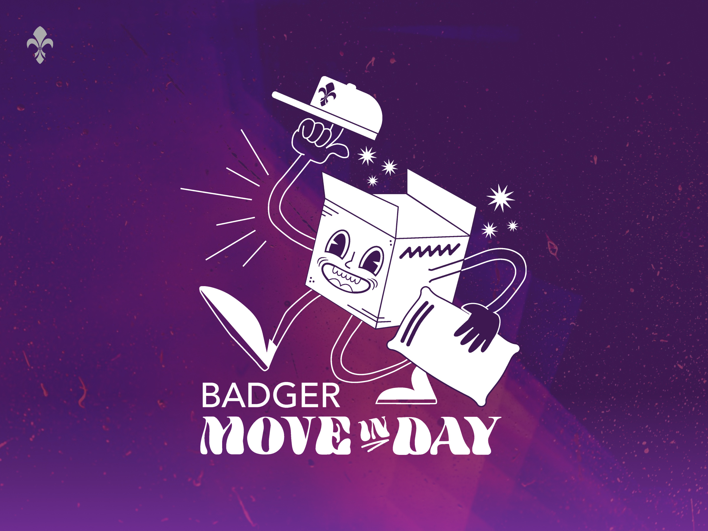 SHC Move-In Day: Event Illustration & Mark 50s box illustration brand branding cartoon character design college design graphic design higher education illustration logo retro typography university vector visual design y2k