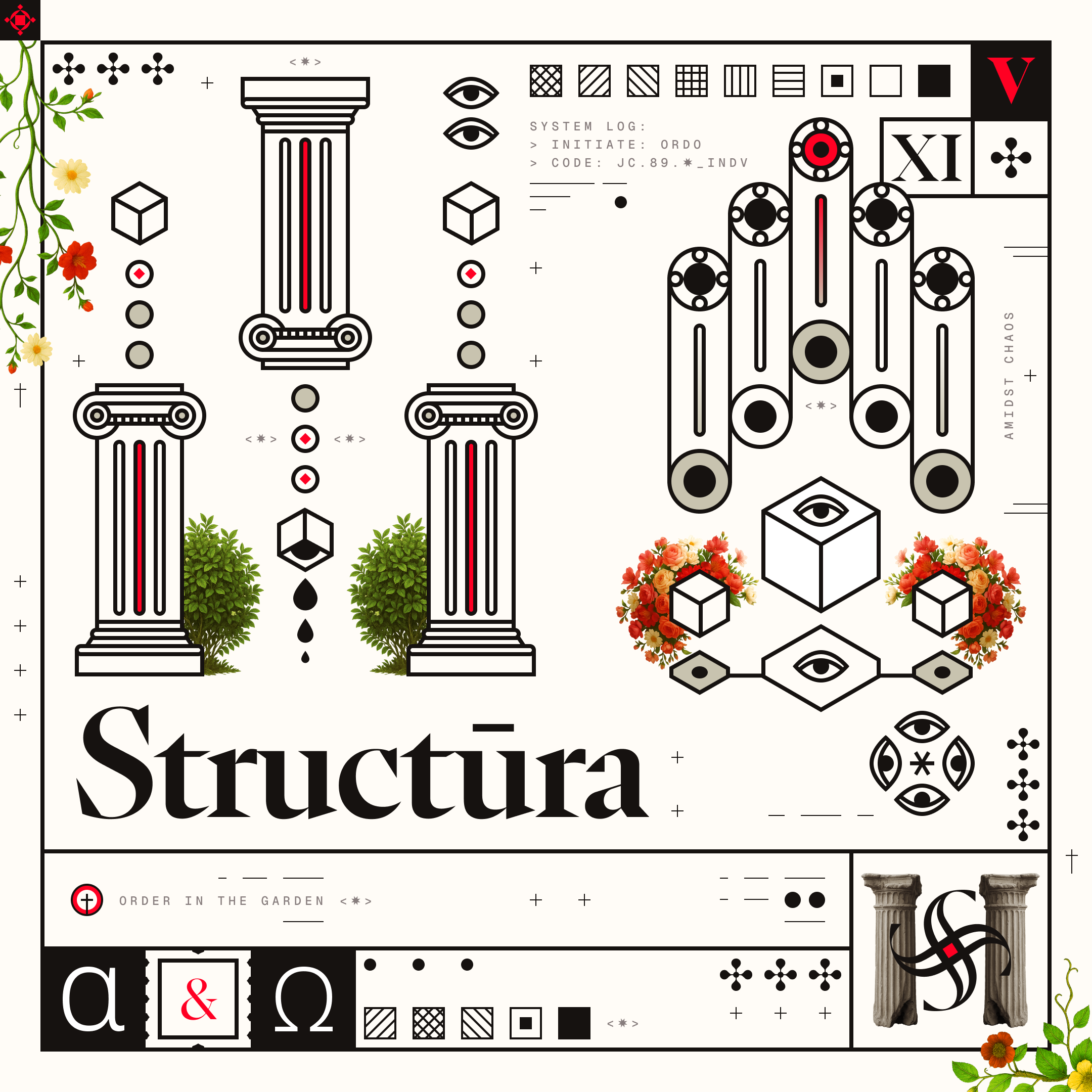 Structūra — Order in the Garden architecture design experiment experimental experiments graphicdesign illustration nature type typography