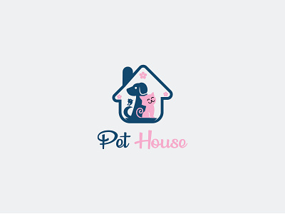 Pet House logo design logo design minimal modern pet house sleek