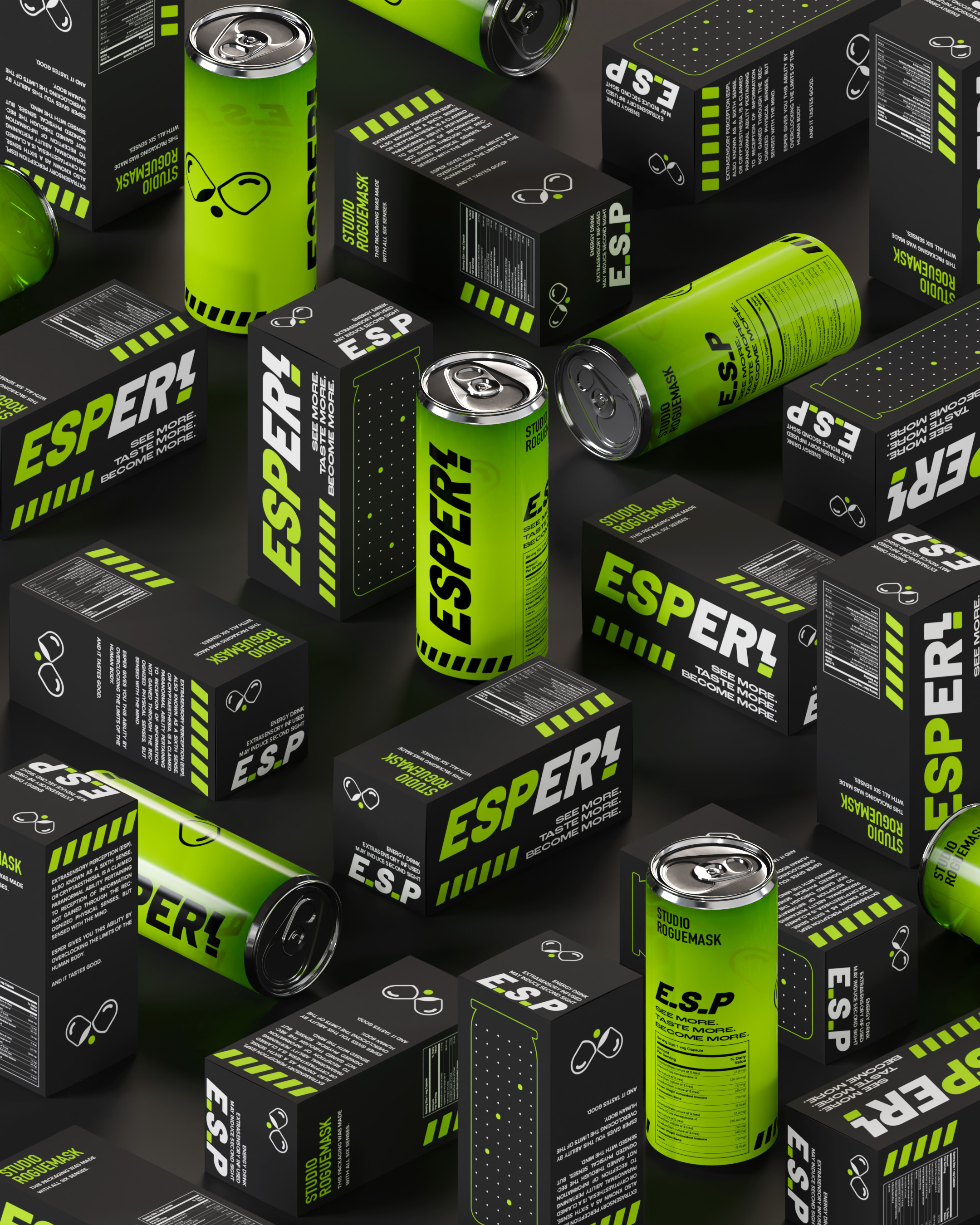 ESPER Energy Drink (Mockup Product) 3d art advertisement beverage blender bold branding strategy c4d cover design energy drink eye catching illustrator product design product placement refreshing sixth sense uv unwrapping