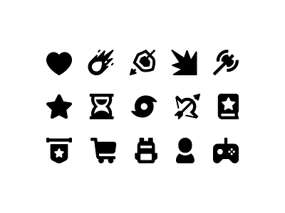 Videogame icons book controller design game heart icon icons illustration minimal minimalism minimalist shield star vector video game videogame