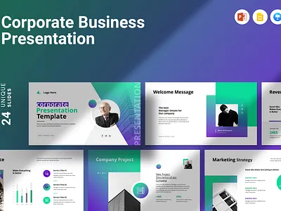 Corporate Presentation Template timeline