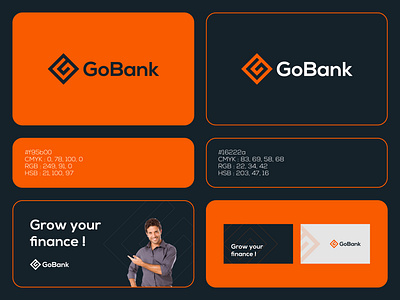 GoBank - Logo Design Concept abstract bank box brand identity branding clean concept creative design designer portfolio designs finance financial letter g logo logo designer modern simple square unique