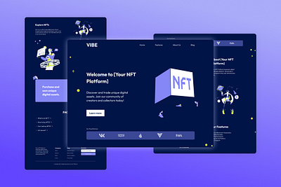 NFT Website design branding graphic design landing page design nft website design tech website design ui ux website design