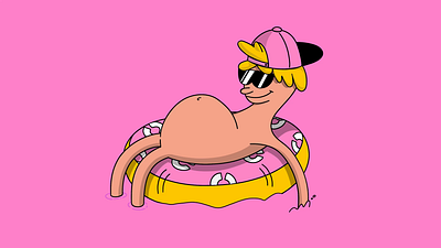 Character Pool Ring Animation animation character graphic design illustration pool procreate