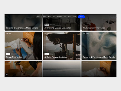 NXL Ideas Landing ai animation branding digital design portfolio
