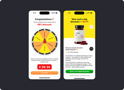 Promo UX: Spin & Win Discount Flow app design discount e commerce fortune wheel timer wheel