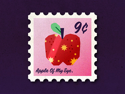 Apple of My Eye adobe illustrator apple color cute design graphic design illustration illustrator logo love red romance stamp valentines day vector