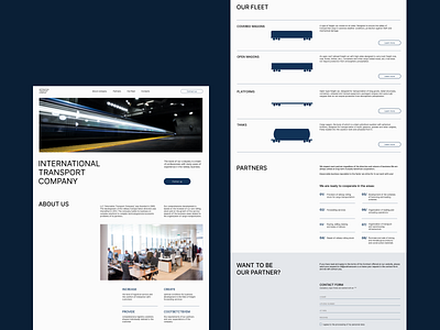 Website for an international transportation company branding company design site studio transport ui ux webdesign website