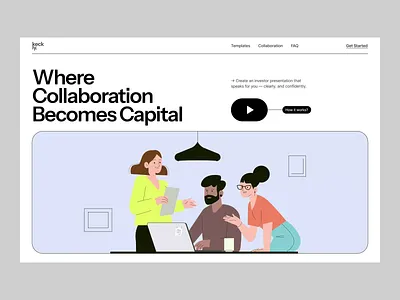kecky. home page clean collaboration creative platform fintech home page illustration investment investor pitch deck platform presentation startup teamwork ui ux web webdesign wesbite