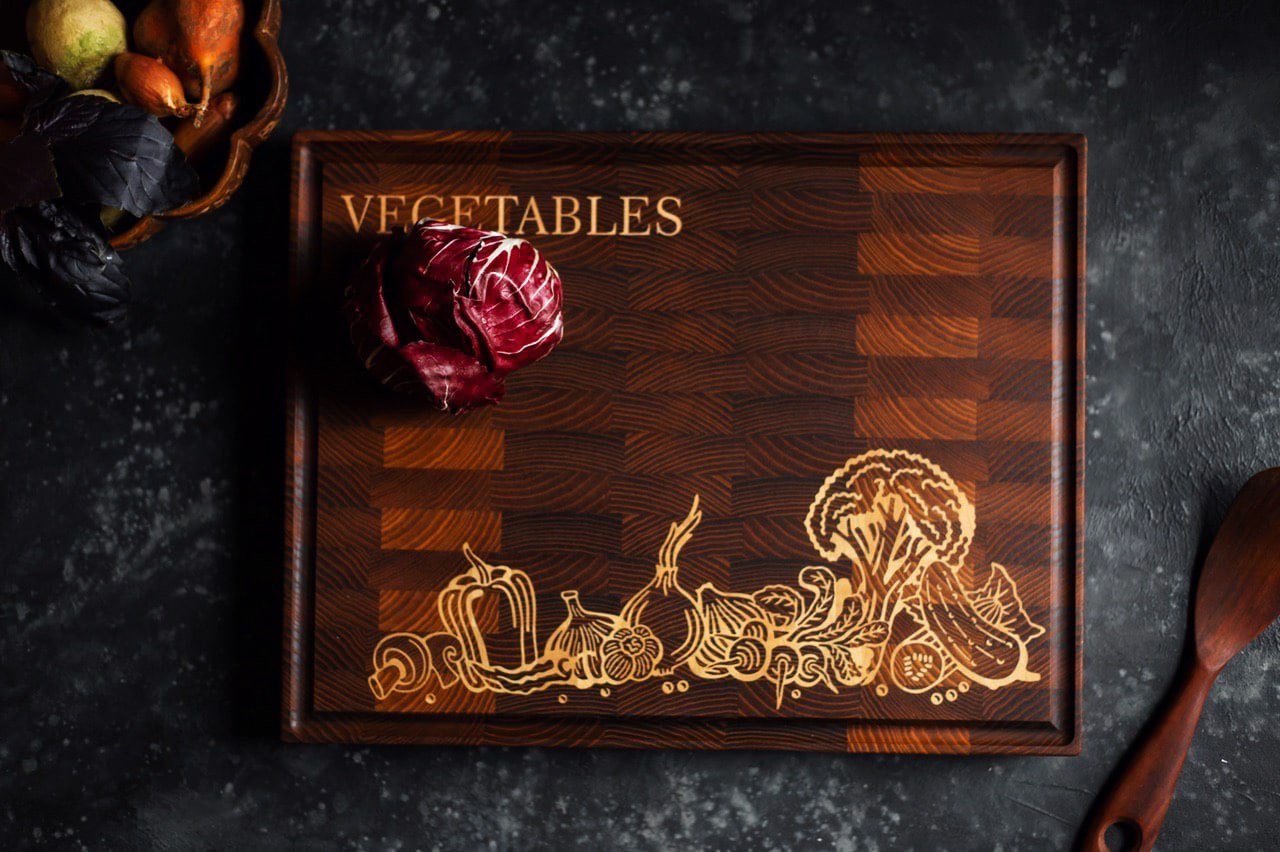 Vegetable design for Set Of Cutting Boards cook cutting board cutting boards design design for cnc graphic designer illustration laser engraving vector vegetales wood inlay