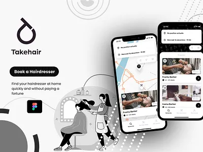 Hairdresser Finder App - Customer App - TakeHair app appdesign branding branding design dailyui design designer figma logo ondemandapp photoshop ui uidesign uiux usability userexperience userinterface ux uxdesign vector