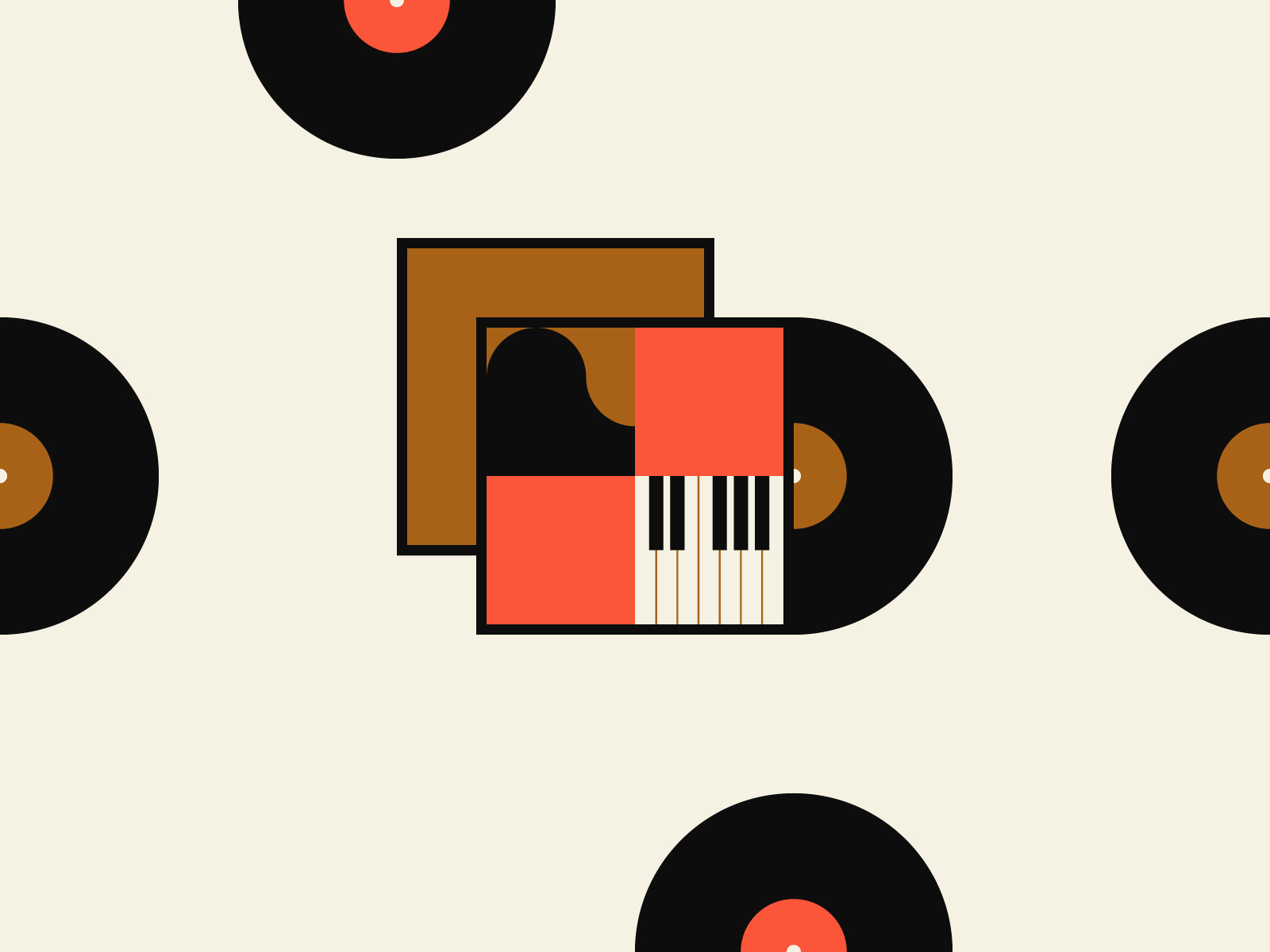 Vinyl Records - Piano Works album art art direction artist branding digital illustration flat design graphic design icon design layout design logo minimal design modern music music artwork music cover music poster typography vector graphics vector illustration visual identity