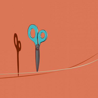 Scissor on a wire 3danimation 3dcartoon b3d blender3d dance npr scissor