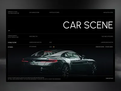 Cinematic Car Scene | Luxury Automotive Shot 3dcar auto automotiveui car car rental cardesign darkui drive herodesign landingpage luxurydesign sport car uiux vehicle webdesign