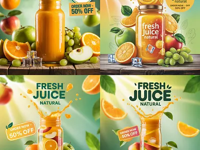 Fresh Juice Poster Design... branding design designs graphic design illustration logo post design poster design posters social media poster typography vector