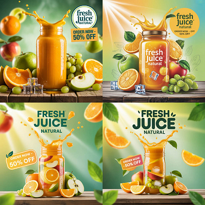 Fresh Juice Poster Design... branding design designs graphic design illustration logo post design poster design posters social media poster typography vector