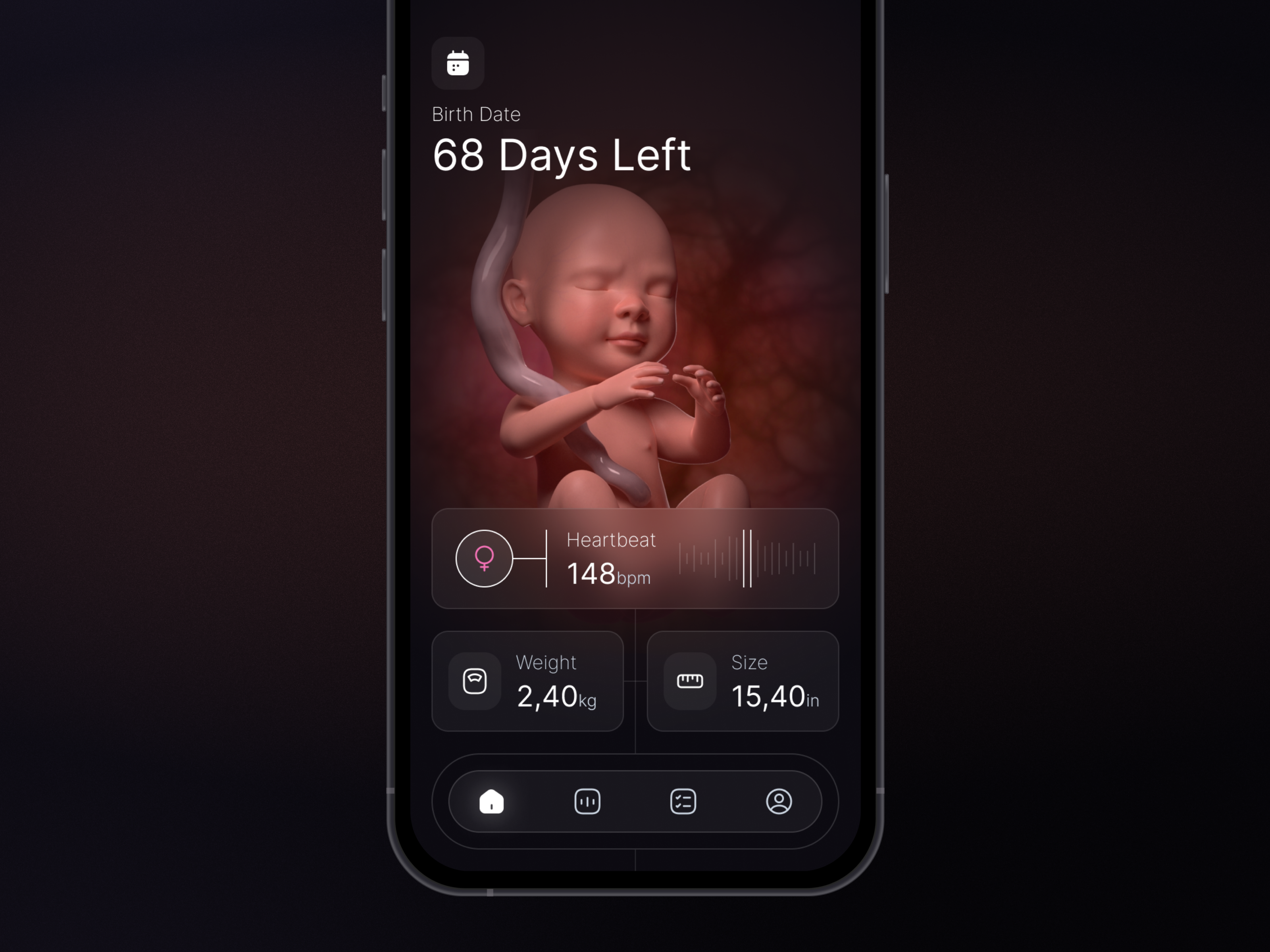 Pregnancy App 🤰🏻 baby baby heartbeat baby size baby weight dark fetuse fetuse app heartbeat medical mom pregnancy pregnancy app pregnancymonitoring pregnant week weight