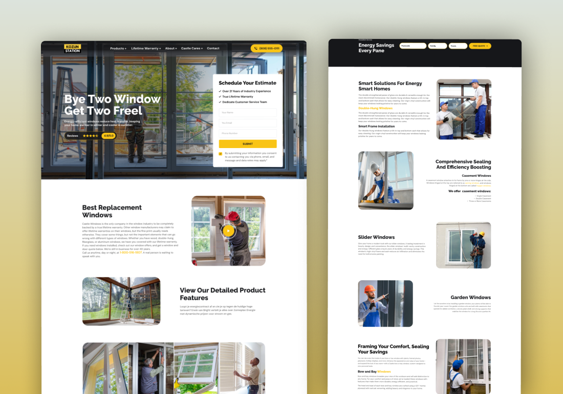 Example of Website Design (5 Pages)