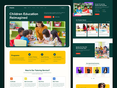 👩‍👧‍👦Kids' Education Platform Website📖 branding children childrens website education educational platform educational website front page kids kids branding kids platform kids website landing page minimalistic modern website platform for children sample website uiux web design website for children