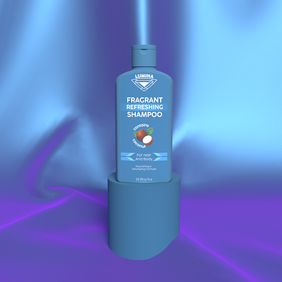 Lumina Shampoo — Aqua Blue Variant (Packaging) 3d cosmetic visualization 3d product visualization adobe dimension mockup animation beauty product packaging cosmetic 3d mockup cosmetic bottle design cosmetic bottle rendering cosmetic packaging design cosmetic product rendering dimension mockup illustrator label design minimal packaging design modern label design packaging case study product branding concept product packaging concept randing and packaging shampoo bottle mockup shampoo packaging concept