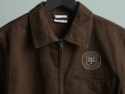 Southtown Alt Mark – Embroidery badge brown builders circle construction design embroidery hill country jacket live oak oak southtown texas tree