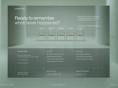 Footer Design for a Neuro Clinic Website clinic website editorial website footer design minimalist website ui ui design web design website design website footer