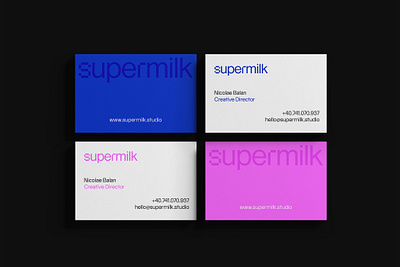 Supermilk Studio Business cards blue branding graphic design identity logo logo design purple studio supermilk studio