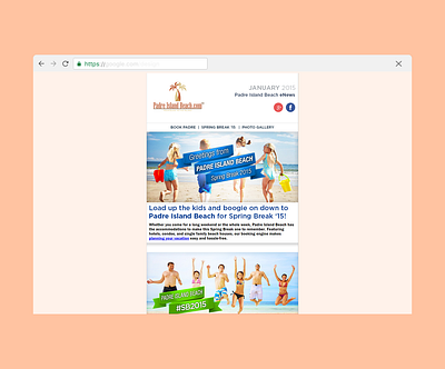 South Padre Island Email Newsletter