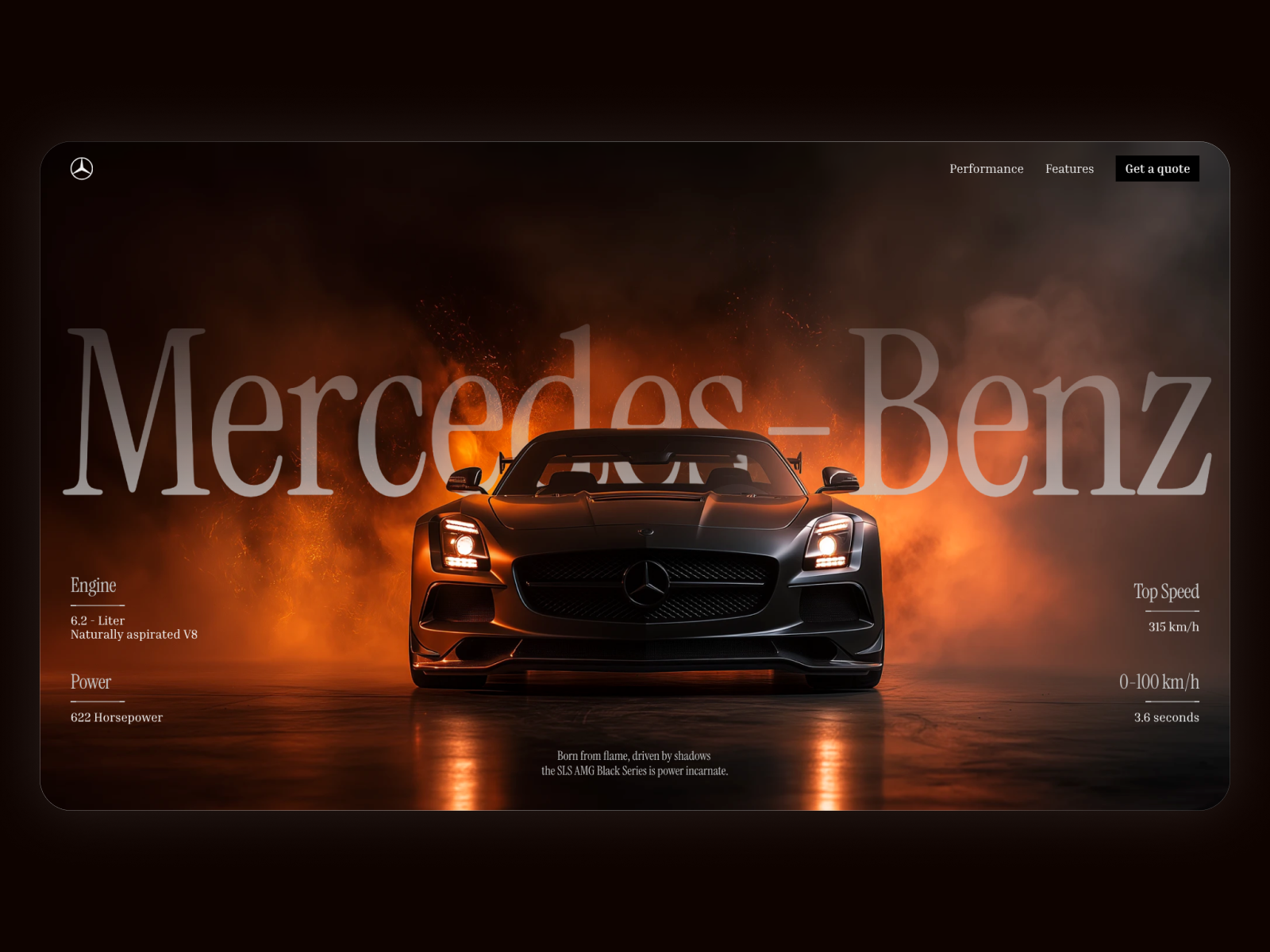 Mercedes-Benz Car Hero Section, Luxury Automotive Website Design automotive branding automotive ui automotive website design bold typography car enthusiast design car landing page car website cinematic web design dark ui hero section high end website landing page design luxury car design luxury website mercedes benz minimal design modern ui design performance car website concept website inspiration