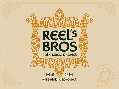 Reel’s Bros branding celtic design folk folkmusic graphic design illustration irish knot knotwork logo music ornament t shirt