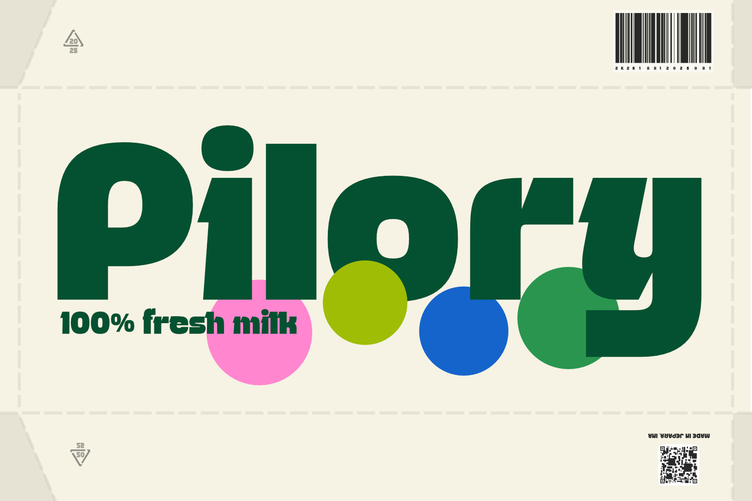 Pilory Fresh Milk branding canned drinks drinks font food food and beverage friendly fun funky graphic design hipster logo logo font logotype milk oat packaging playful typeface typography