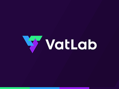 VatLab: VAT recovery technology logo design accountant accounting analytics data finance financial fintech gst letter mark monogram logo logo design money recovery revenue saas tech technology transactions v vat