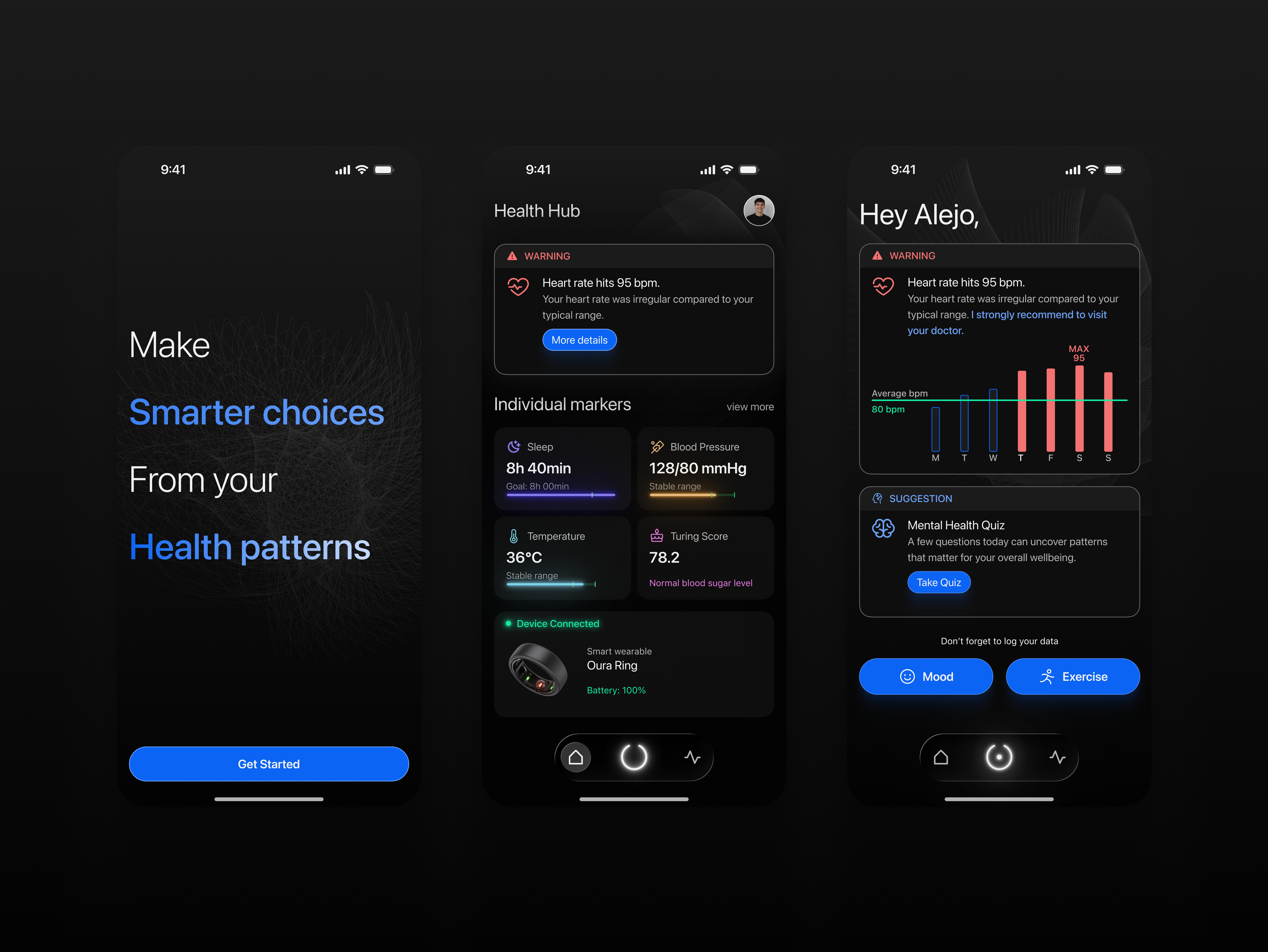 ⌚️ AI Wellness Agent ai app health healthcare loka mobile product product design smart smartwearable ui ux wearable wellness