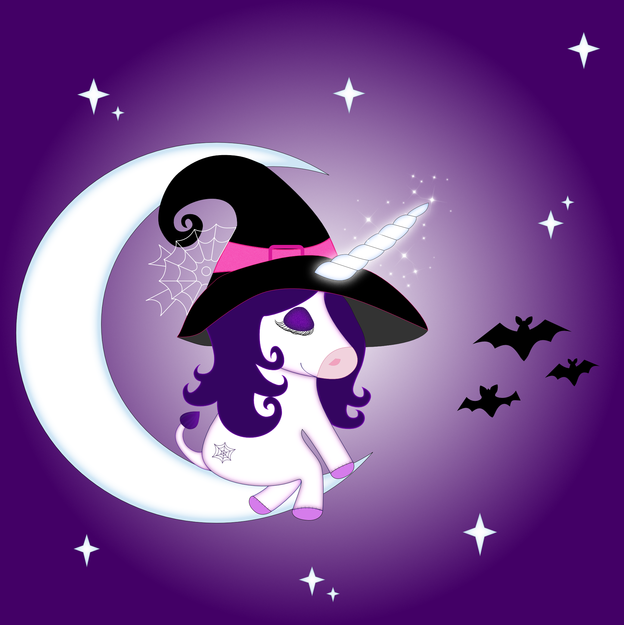 Unicorn Witch graphic design illustration vector